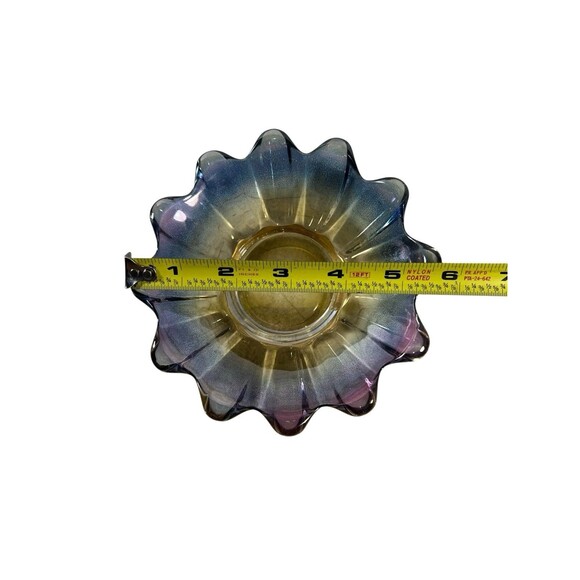 VTG Federal Glass Celestial Iridescent Art Glass Trinket Dish Candy Snack Bowl - Picture 3 of 7